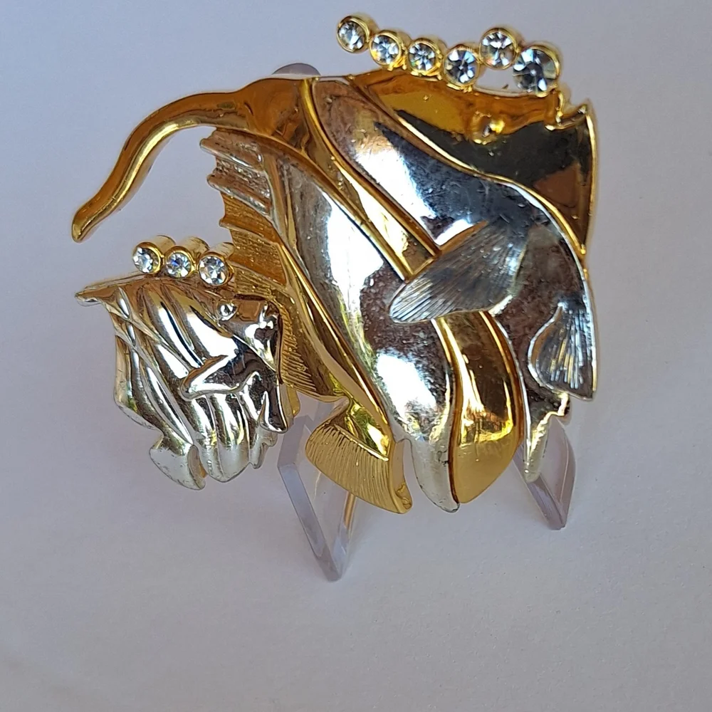Gold and Silver Fish Brooch